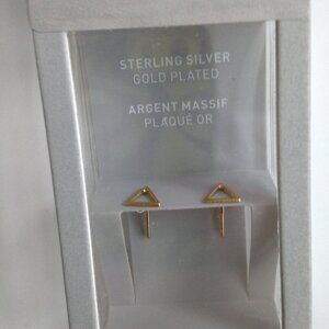 Tiny New Sterling Silver Gold Plated Triangular Stud E…
